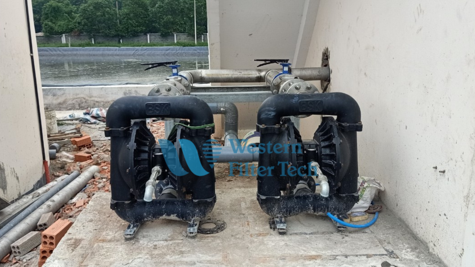 BSK 3-inch pneumatic diaphragm pump for filter press in Binh Phuoc